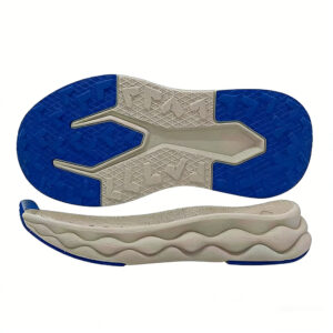 Children's blue and white sole shoes