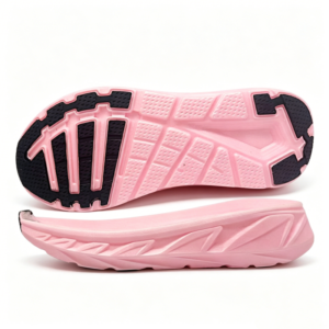 Pink ice-transparent sports shoes sole