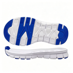 durable blue white colorblock sneaker sole