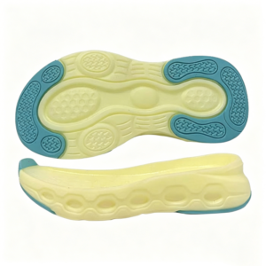 Muted yellow secondary in-mold pressure sole