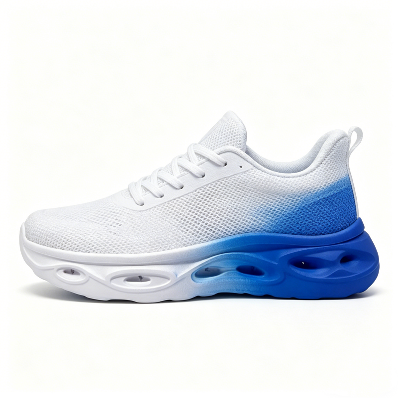 blue and white gradient perforated sole blue and white gradient perforated sole