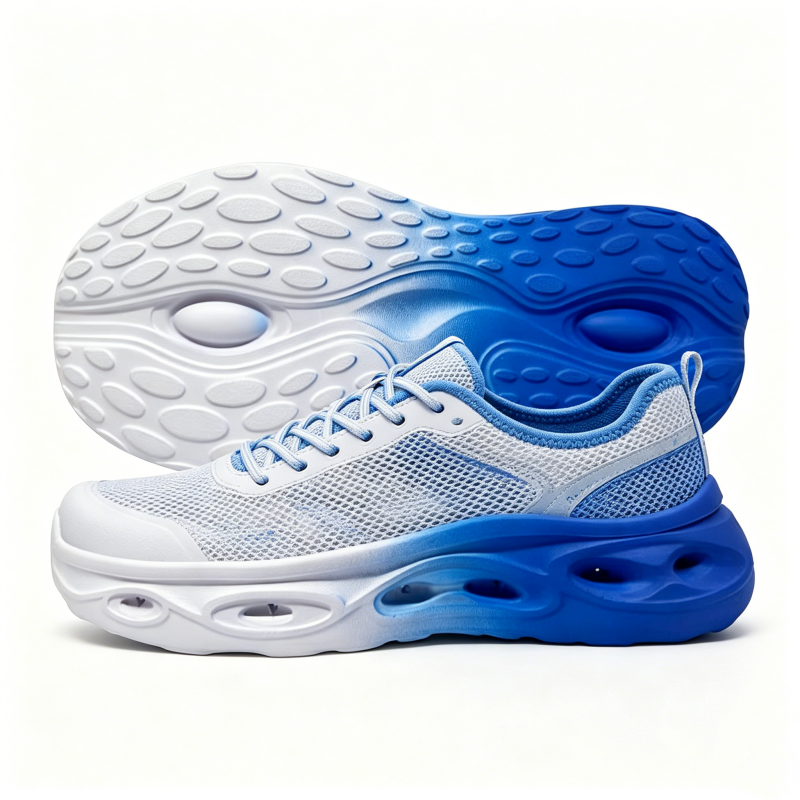 blue and white gradient perforated sole blue and white gradient perforated sole